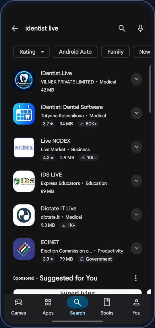 Pick iDentist.Live — iDentist.Live on an Android phone
