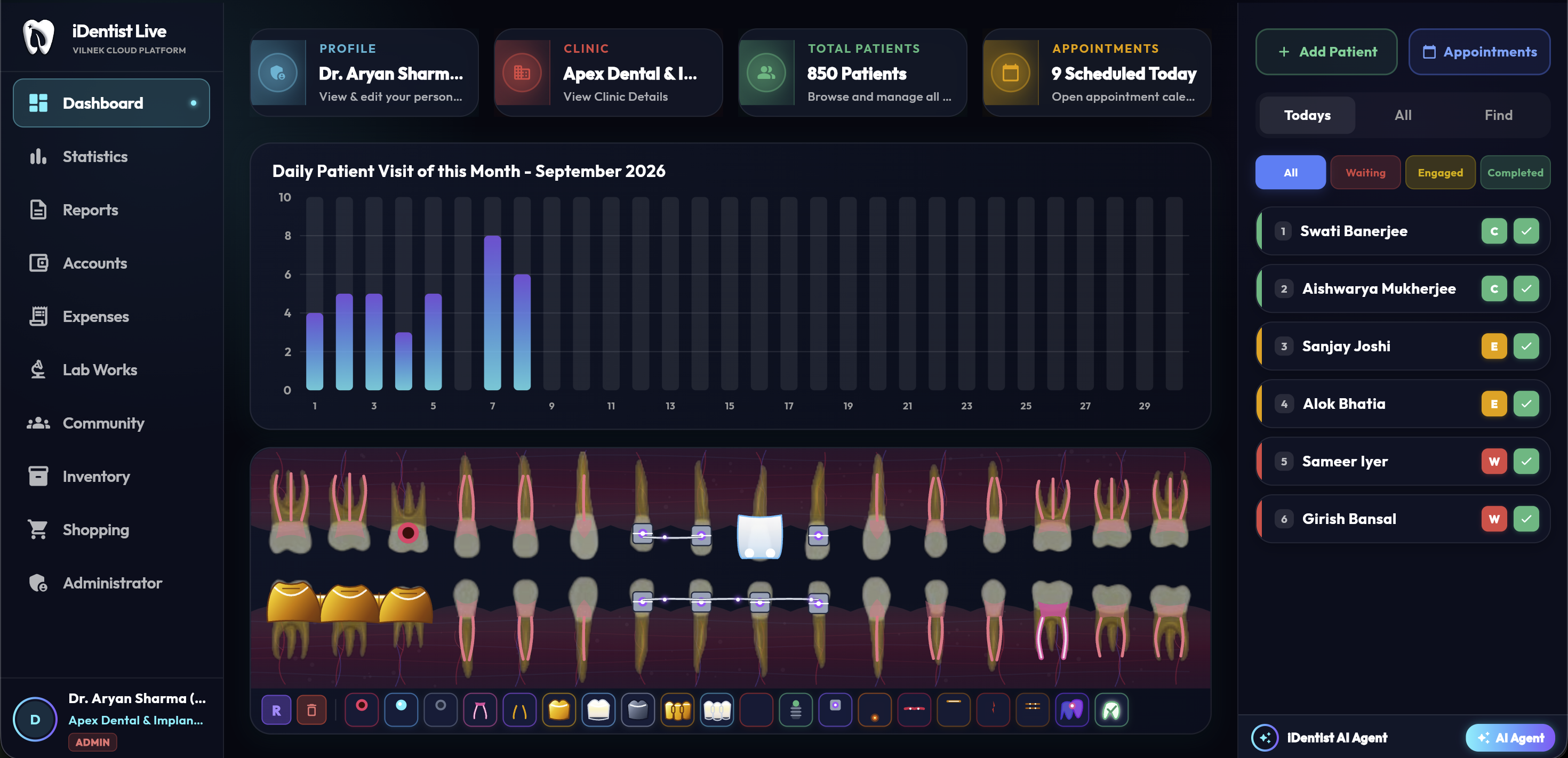 iDentist.Live Platform Interface Showcase