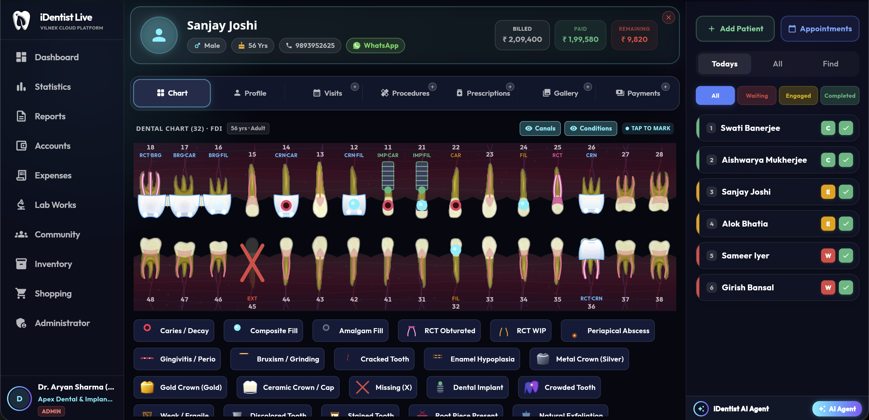 iDentist.Live Platform Interface Showcase
