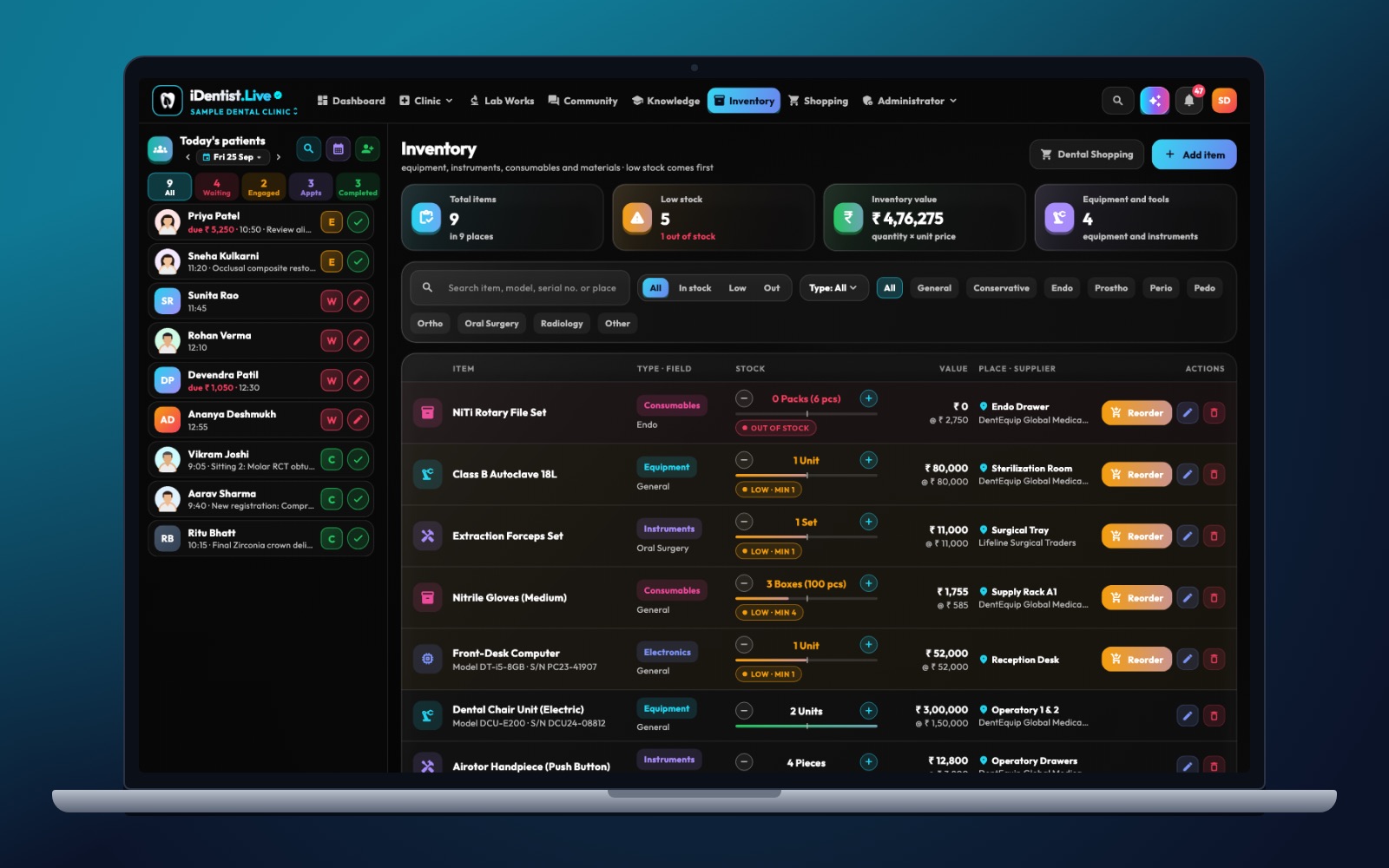 A real example — iDentist.Live on a laptop