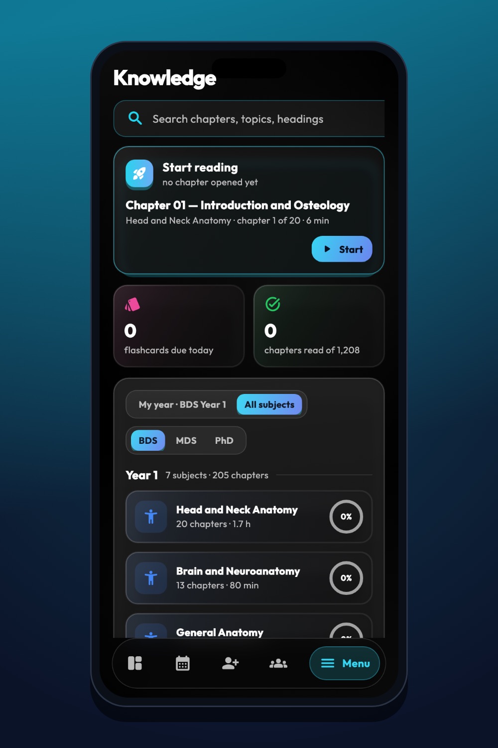 A knowledge base you can study with — iDentist.Live on a phone