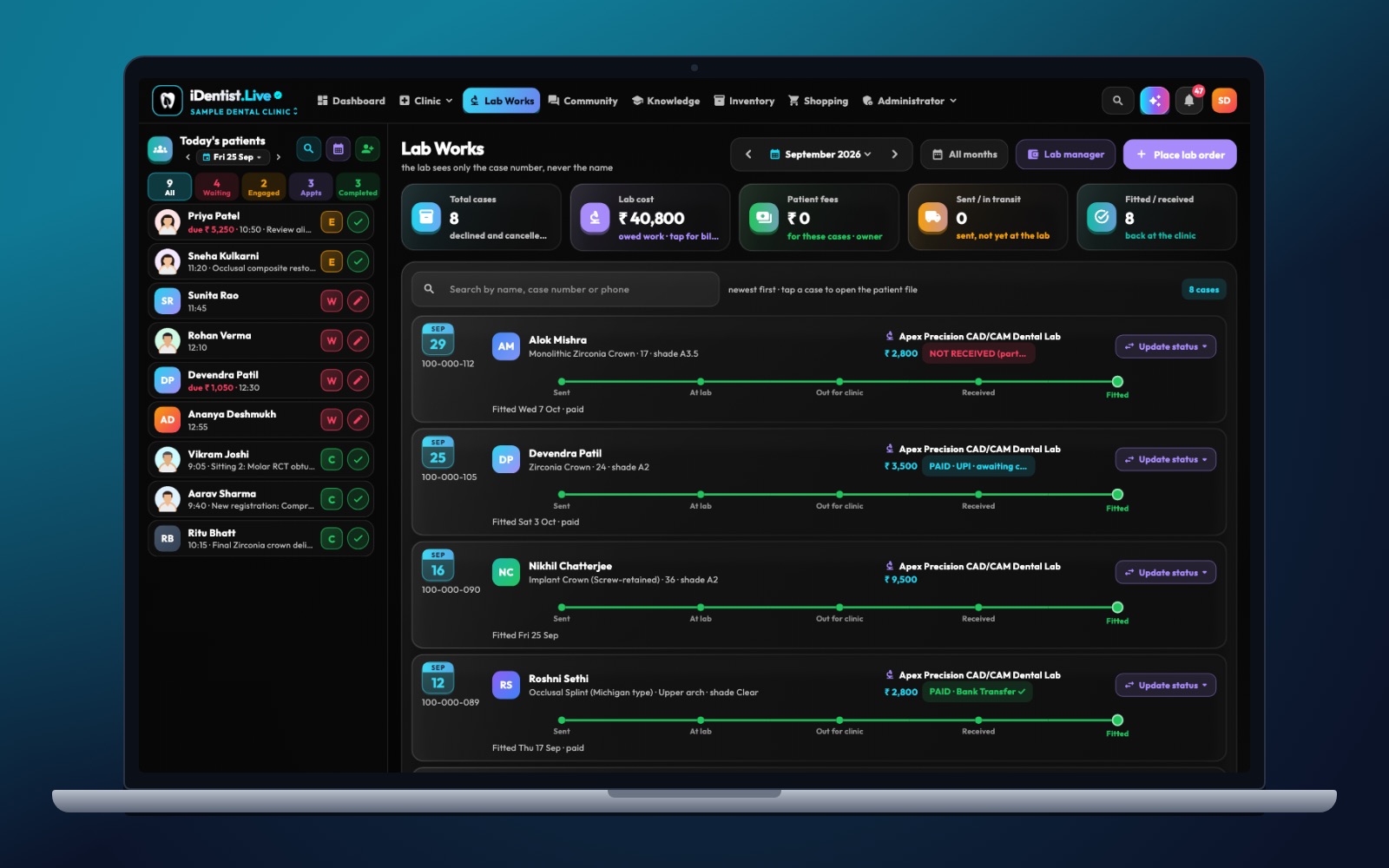 See both sides in the demo — iDentist.Live on a laptop