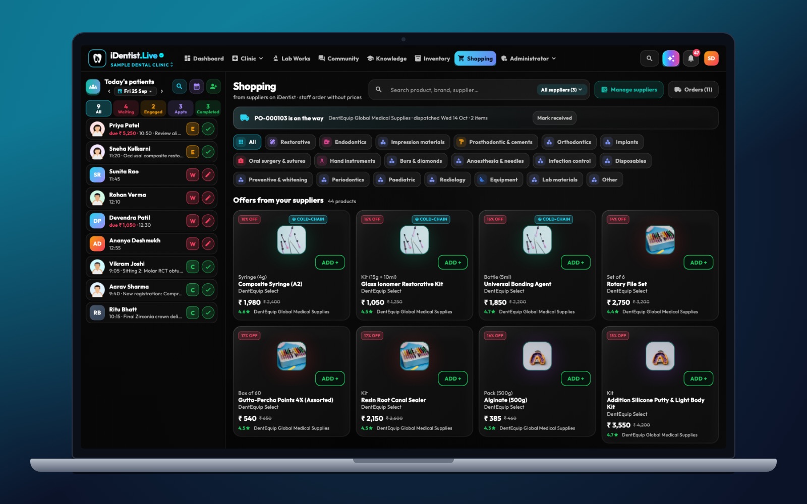 A real example — iDentist.Live on a laptop