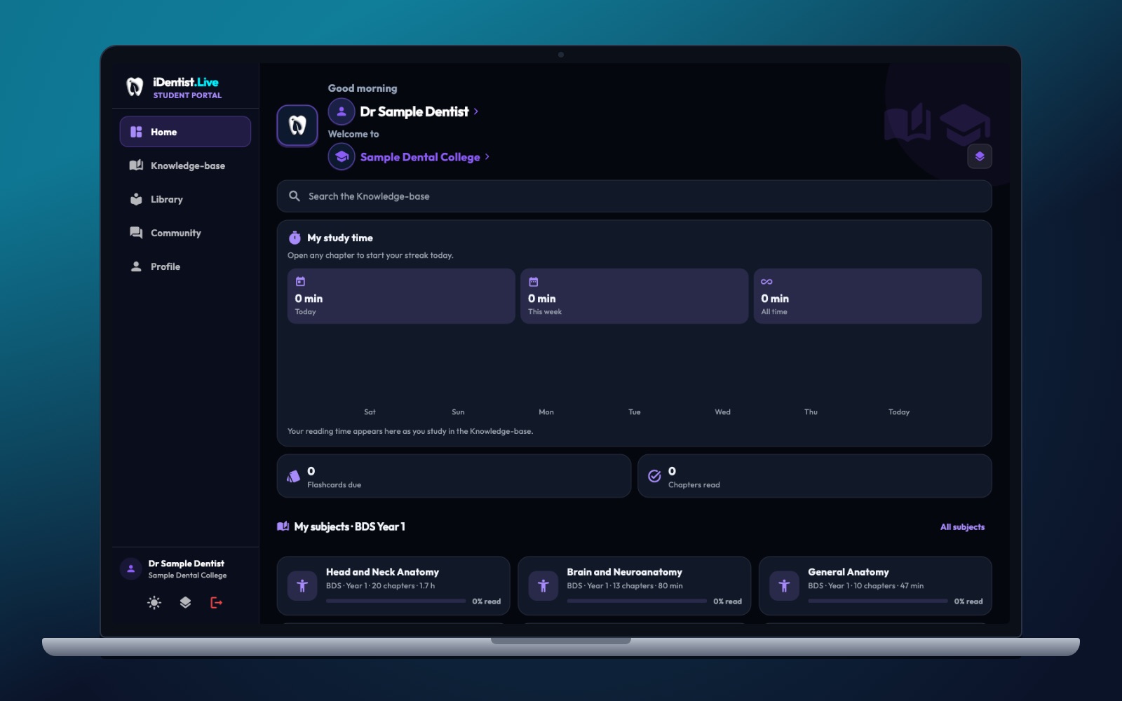 Organised by your year — iDentist.Live on a laptop
