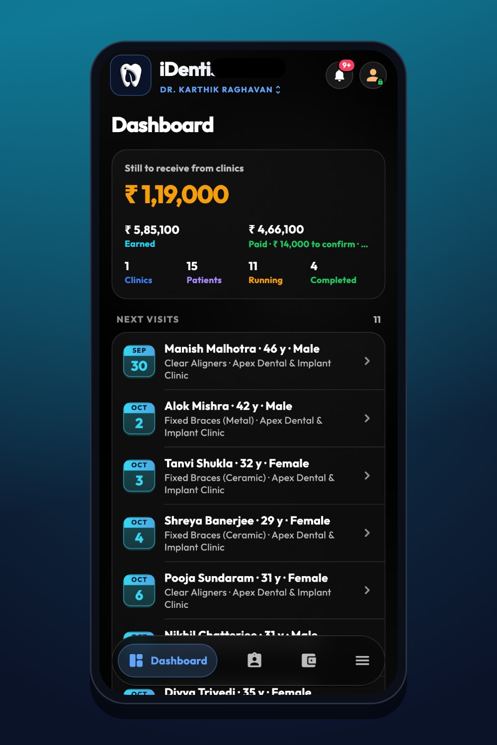 Fair money, clearly shown — iDentist.Live on a phone